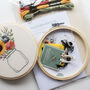 Vase Of Flowers With Sunflowers And Bee Beginner Embroidery Kit, Hand Embroidery, thumbnail 6 of 6