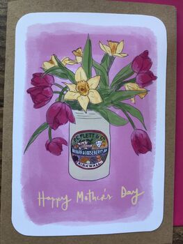 Pink Tulips And Daffodils Mother's Day Card, 2 of 2