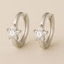 Sterling Silver Huggie Hoop Star Earrings, thumbnail 1 of 4