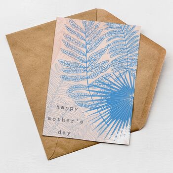 Fern Mother’s Day Card – Botanical Blue Floral Card For Mum, 2 of 2