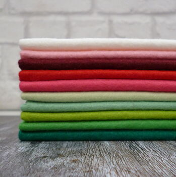 Holly Berry Felt Craft Pack 12' Squares Wool Blend Felt, 2 of 2