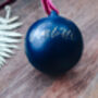 Traditional Personalised Blue Christmas Bauble, thumbnail 2 of 3