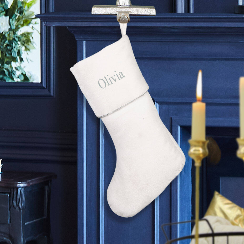 Personalised Pastel Velvet Christmas Stockings By Dibor |  