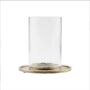 Cylo Antique Brass And Hammered Glass Candle Hurricane, thumbnail 2 of 7