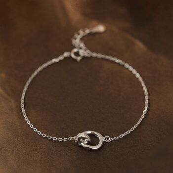 Sterling Silver Linked Heart Bracelet For Teenager, 3 of 7