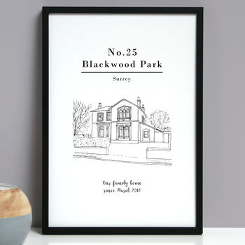 Personalised House Portrait Line Drawing Print, 9 of 9