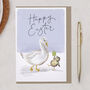 Cute Duck With Baby Chick Happy Easter Card, thumbnail 1 of 2