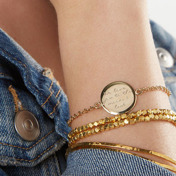 Personalised Silver Engraved Disc Bracelet, 3 of 10