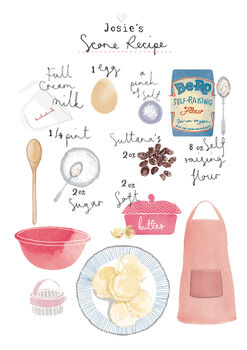 Personalised Family Recipe Illustrated Print, Unframed, 5 of 5