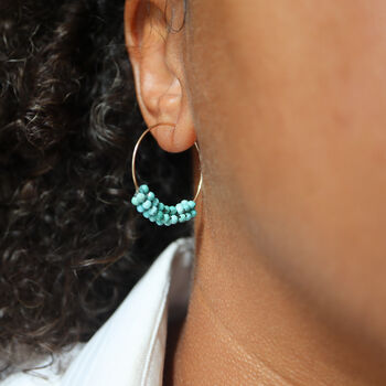 Faceted Turquoise Hoop Earrings, 6 of 6