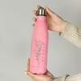 Personalised Floral Pink Metal Insulated Drinks Bottle, thumbnail 5 of 6