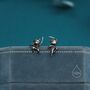 Sterling Silver Mismatched Ninja Stud Earrings, thumbnail 5 of 12