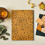 A5 Lay Flat Mustard Leopard Print Notebook Journal, thumbnail 1 of 9