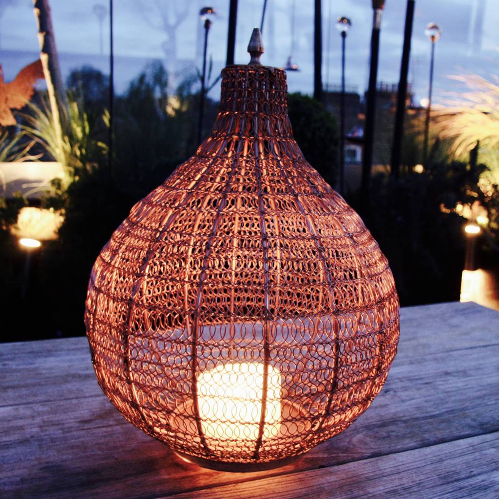 copper wire lantern by london garden trading