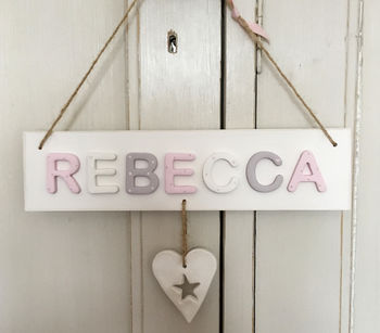 Personalised Name Sign Door Plaque With Vintage Heart, 2 of 5