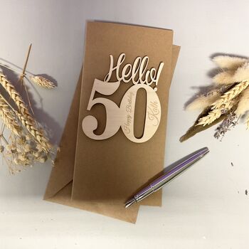 Personalised Hello 50 Birthday Card, 2 of 8
