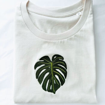 Eco Friendly Embroidered Monstera T Shirt, 6 of 7
