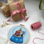 Snowglobe Robin And Penguin Cross Stitch Kit, thumbnail 3 of 7