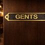 Classic Brass Gents Toilet Door Plaque With Black Finish, thumbnail 2 of 7