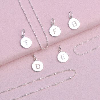 Sterling Silver Or Gold Initial Letter Disc Charms, 4 of 6