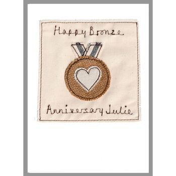 Personalised Bronze Medal 8th Or 19th Anniversary Card, 10 of 12