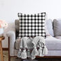 Black And White Gingham Soft Cushion Cover, thumbnail 1 of 4