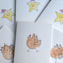 Pack Of Six Christmas Star And Chicken Cards, thumbnail 2 of 3