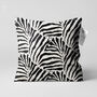 Black And White Deco Pillow Cover With Zebra Pattern, thumbnail 1 of 7