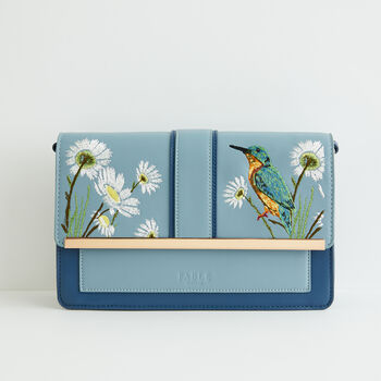 Embroidered Kingfisher Blue Cross Body Bag, 3 of 7