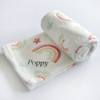 Personalised Soft Rainbow Baby Blanket, 4 of 8