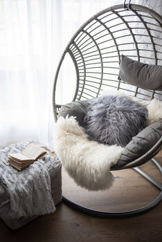 Grey Sheepskin Long Hair Cushion By Onaie, 3 of 7