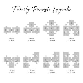 Metallic Family Puzzle Pieces A5 Print, 3 of 5