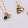 18ct Gold Plated Swarovski Double Birthstone Necklace, thumbnail 1 of 3