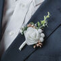 Wedding Flower Boutonniere In Gold, thumbnail 1 of 7