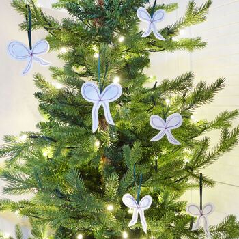 Set Of Christmas Bow Tree Decorations, 4 of 6