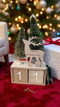 Personalised Wooden Advent Calendar Reindeer Countdown, 3 of 5
