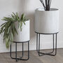 White Industrial Metal Planters – Set Of Two, thumbnail 1 of 2