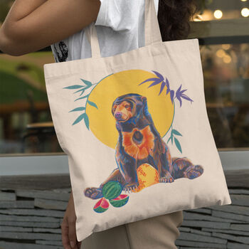 Sun Bear Honey Bear Eco Organic Cotton Tote Bag, 5 of 7