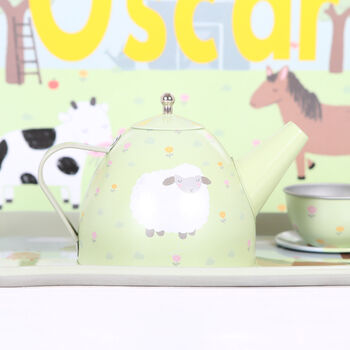 Farmyard Tin Tea Set With Personalised Case, 4 of 5