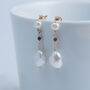 Orange Garnet And Keshi Pearl Drop Earrings, thumbnail 2 of 8