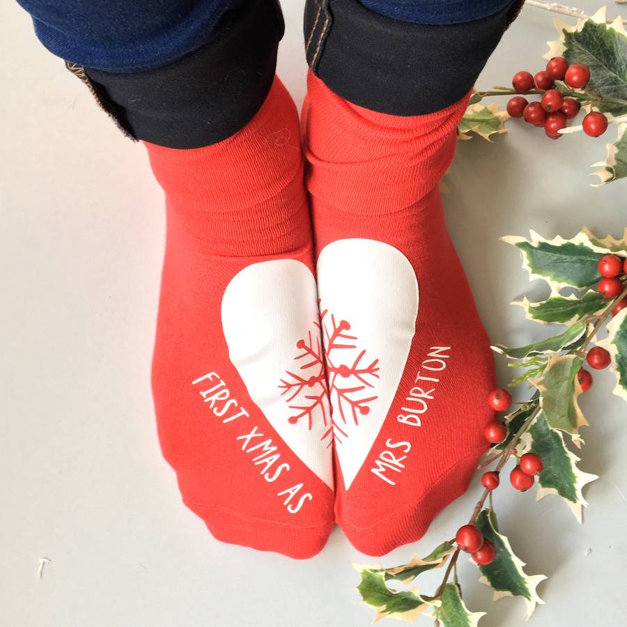 first married christmas socks by alphs (alphabet interiors ...