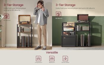 Three Tier Record Player Stand Side Table, 4 of 9