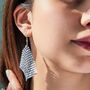 Silver Color Lightweight Mesh Drop Earrings, thumbnail 1 of 8