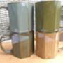 Set Of Four Assorted Reactive Glaze Hexi Mugs In Earth Tones, thumbnail 1 of 12