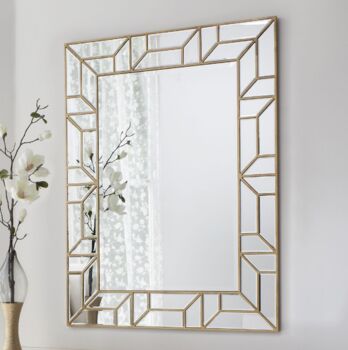 Large Rectangle Gold And Bevelled Mirror, 3 of 3