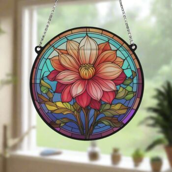 Dahlia Stained Glass Effect Suncatcher, 5 of 6