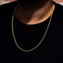 Gold Plated 925 Sterling Silver Miami Cuban Chain 2mm, thumbnail 2 of 12