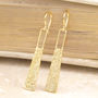 Roman Textured Statement Gold Plated Drop Earrings, thumbnail 1 of 5