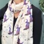 Halloween Witches Hats Print Scarf In Personalised Gift Box, thumbnail 4 of 4