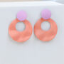 Pastel Pink Frosted Clay Earrings, thumbnail 1 of 6